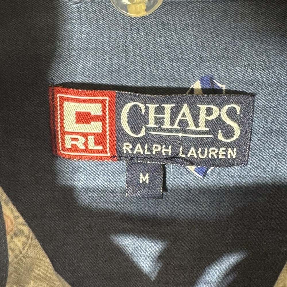 Vintage Men's Size Medium Chaps Ralph Lauren AOP Button Up Shirt Boat Kayak Lake - Picture 5 of 7